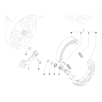 Hinterradbremse - Piaggio Typhoon 50 2-Takt Euro 4 2018-2020 Bremsbacken
