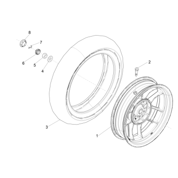 Piaggio Typhoon 50 2-Takt Euro 4 2018-2020 Hinterrad