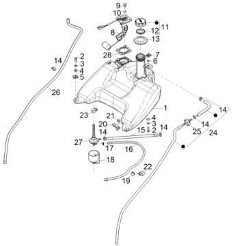 Gastank - Tankschwimmer - Vakuumventil Piaggio Typhoon 50 2-Takt Euro 4 2018-2020
