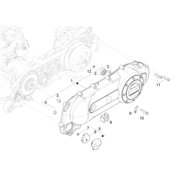 Piaggio Typhoon 50 2-Takt Euro 4 2018-2020 Kurbelgehäusedeckel