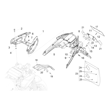 Piaggio Typhoon 50 2-Takt Euro 4 2018-2020 Hinterradschutzblech