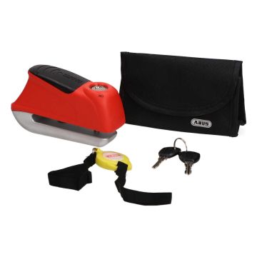 Scheibenbremsenschloss mit Alarm Abus rot 5,5 mm