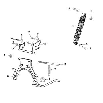 Stoßdämpfer - Haupständer Peugeot Speedfight 2 AC E2 2-Takt