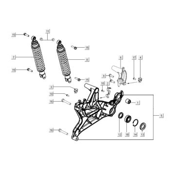 Stoßdämpfer hinten Kymco Xciting 400i Matt Black