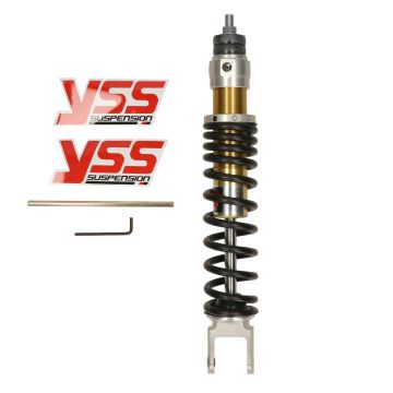 Stoßdämpfer YSS gasgefüllt E-Serie 310 mm Piaggio-Vespa-Gilera Zip/Zip SP/Fly/Free/Liberty/NRG/NTT/Typhoon/LX/LXV/S/ET2/ET4/Runner/Boulevard/Stalker/Storm