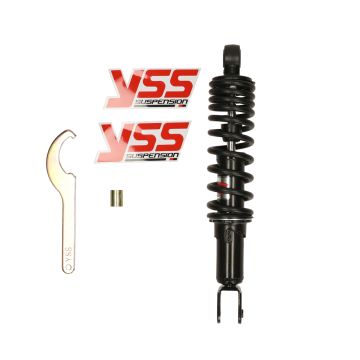 Stoßdämpfer hinten -YSS Pro-X/300 mm/mit TÜV/ABE SR50 1994-2001/Sonic/Rally/Scarabeo 50 1993-2006/Cobra/Top Boy/Dink/Sniper/Super 9/ZX/Heroism/SV50 -125 / Rex/Why/Flipper/V-clic schwarze Feder
