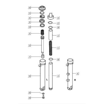 Stoßdämpfer vorne Kymco Xciting 400i Matt Black