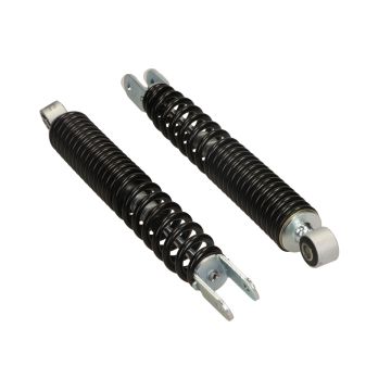 Stoßdämpfersatz Honda Scoopy (1) altes Modell, 29 cm Länge von Mitte zu Mitte Bolzenloch, schwarz Feder MDI