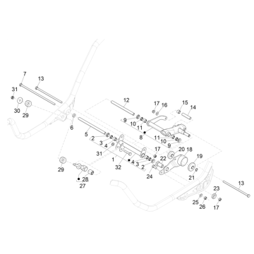 Piaggio MP3 350 Maxi Sports E4 ABS 2018-2020 Schwinge (EMEA)