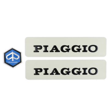 Aufklebersatz/Emblemsatz Rahmen Piaggio Aluminium, Schwarz/Blau Piaggio Ciao