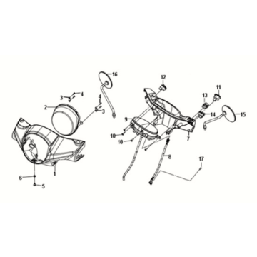 Stirnlampe Sym Fiddle III 50 E3 Schwarz/Gold (BK-5560S/S-481S)