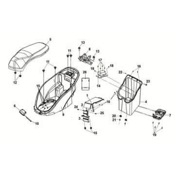 Sym E-MIO Sitz-/Gepäckbox