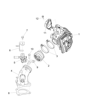 Drosselklappengehäuse - Einspritzdüse - Ansaugkrümmer Piaggio MP3 500 LT Sport 2014-2016