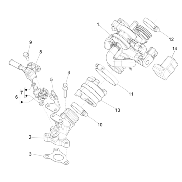Drosselklappengehäuse - Einspritzdüse - Ansaugkrümmer Vespa 4T IGET 3V AC Euro 4