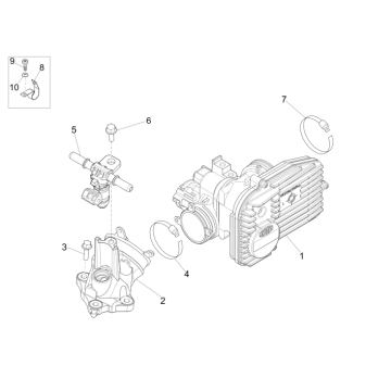 Drosselklappengehäuse - Einspritzdüse - Ansaugkrümmer Vespa GTS 300 ie 2008-2016 (mit und ohne ABS)