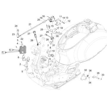 Spannungsregler - Elektronische Steuergeräte - HS-Zündspule Vespa GTS 300 (mit und ohne ABS)
