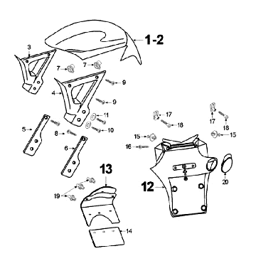 Schutzbleche Peugeot Elyseo schwarz