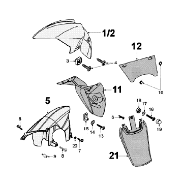 Schutzbleche Peugeot Jet Force LC schwarz