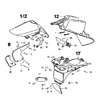 Schutzbleche Peugeot Speedfight 2 LC silber