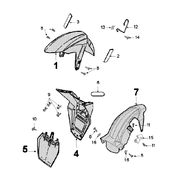 Schutzbleche Peugeot Speedfight 3 4-Takt Schwarz