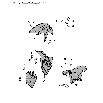 Schutzbleche Peugeot Speedfight 4 LC schwarz