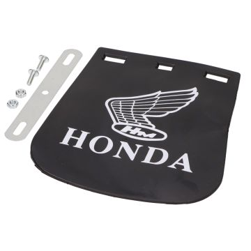 Schmutzfänger komplett mit Montagematerial Honda 14x17cm klassisches Emblem schwarz-weiß Supertec