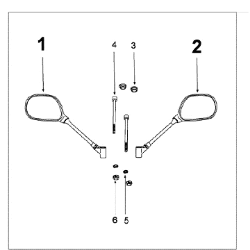 Spiegel Peugeot Kisbee schwarz