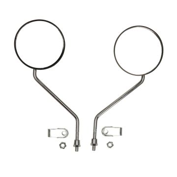 Spiegelset mit Klammer am Lenker, universale M8-Befestigungsschraube, chrom/schwarz, DMP