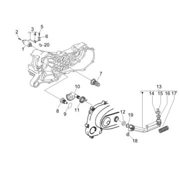 Anlasser - Anlasserritzel - Kickstarterwelle - Kickstarterhebel Piaggio New Fly 50 4T 4V AC