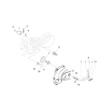 Anlasser - Anlasserritzel - Kickstarterwelle - Kickstarterhebel Piaggio Zip 2000 50 2T AC