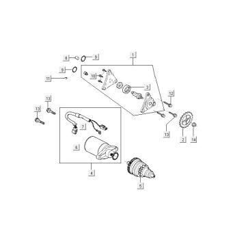 Anlasser - Anlasserritzel - Ölpumpe Kymco Carry 50i 4T AC Euro 4 Weiß