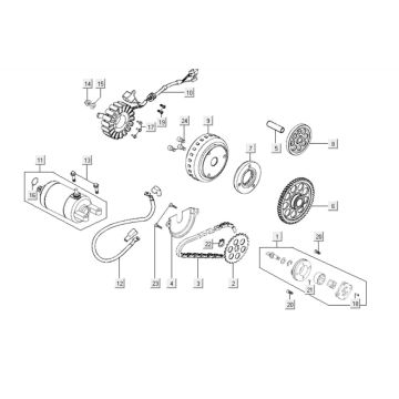 Anlasser Kymco Downtown 300i 4T LC DunkelGrau