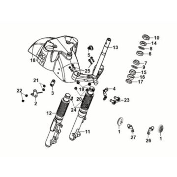 Steering stem - front cushion Sym Fiddle IV 125i AC CBS E5 2020-2021 SLATE BLUE/ SUBMARINE GREY (GY7547UL)