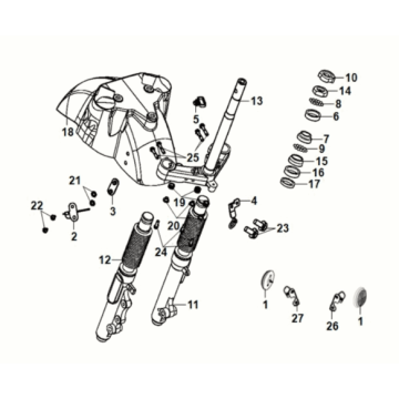 Vorderes Lenkkopfkissen Sym Fiddle IV 50 E5 Weiß (WH-8028P)