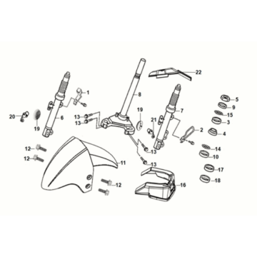 Lenkstange - Vorderpolster Sym Orbit III 50 E5 Weiß/Grau (WH-006/GY-419S)