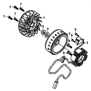 Sternanker/Schwungrad Sym Jet 14 125I E4