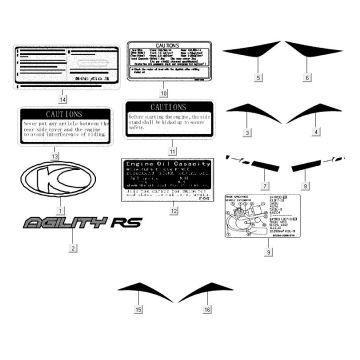 Aufkleber Kymco Agility RS 4-Takt schwarz 11