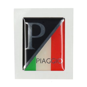 3D Aufkleber/Logo rechteckig (Piaggio) schwarz/Italien Vespa PX Lusso 2001->/Vespa ET2/ET4/GT125/GTL/GTV/GTS125/LX/LXV/S 50-125