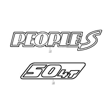 Embleme – Aufkleber – Logo Kymco People S 50 4T AC Mattgrau