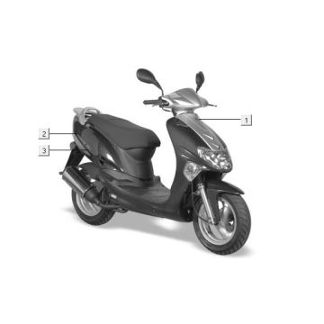 Aufkleber 2 Kymco Vitality 2t ac perle silber