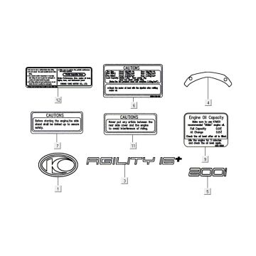 Aufkleber AGILITY 16+ 4T 200i Matt Metallic Hellblau