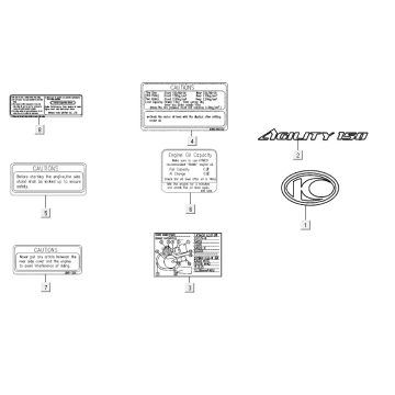 Embleme – Aufkleber – Logo Kymco Agility City 16" 150 4T AC
