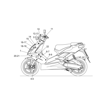 Frontabziehbilder und Abziehbilder Aprilia SR 50 H2O ie+Vergaser 2004-2009
