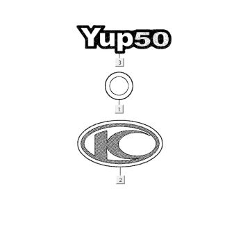 Embleme – Aufkleber – Logo Kymco Yup 50 2T AC glänzend Schwarz