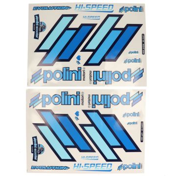 Aufkleberset -Polini- Team Polini 2x 297x420mm - blau 225.030
