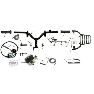 Lenker- Hinterradträger- Bremssattel Riva Sport VX50S 4-Takt