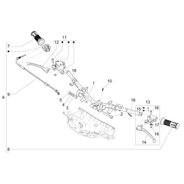Lenker - Lenkerteile Vespa Sprint 50 2T AC