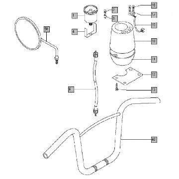 Stuur - teller - spiegel Tomos FLEXER XL (45KMH) (K8-L0)