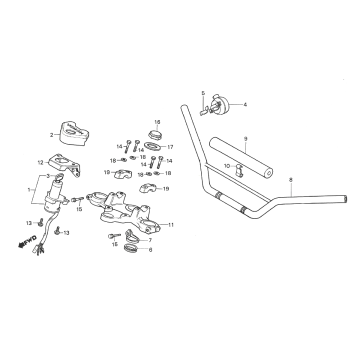 Lenkrad - Lenkradhalterung - Zündschloss Honda MTX 50
