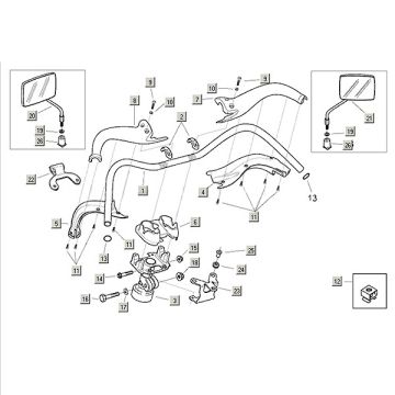 Lenker - Spiegel Aprilia Mojito Custom 50 2T AC (Piaggio motor) 2004-2010